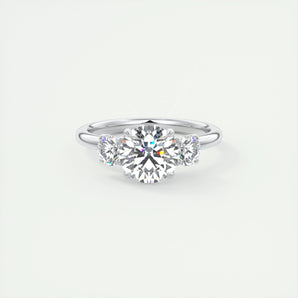 1.5 CT Round 3 Stones CVD F/VS1 Diamond Engagement Ring 1