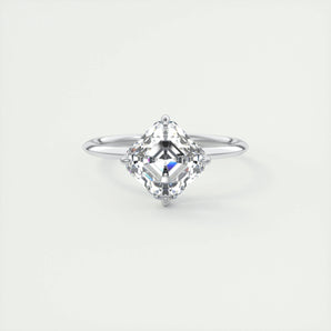 2.03 CT Asscher Cut Solitaire Moissanite Engagement Ring 1