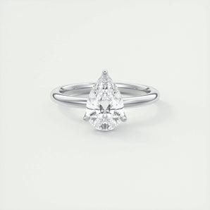 1.93 CT Pear Cut Solitaire Moissanite Engagement Ring 1