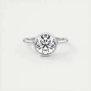 2.0 CT Round Bezel Solitaire Moissanite Engagement Ring 1