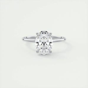 1.91 CT Oval Solitaire Hidden Halo Moissanite Engagement Ring 1