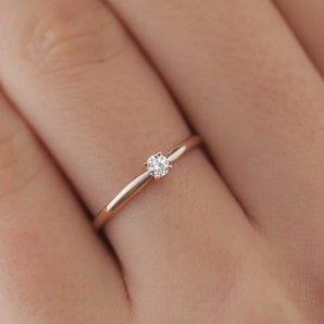 0.11 CT Round Shaped Moissanite Solitaire Engagement Ring 2