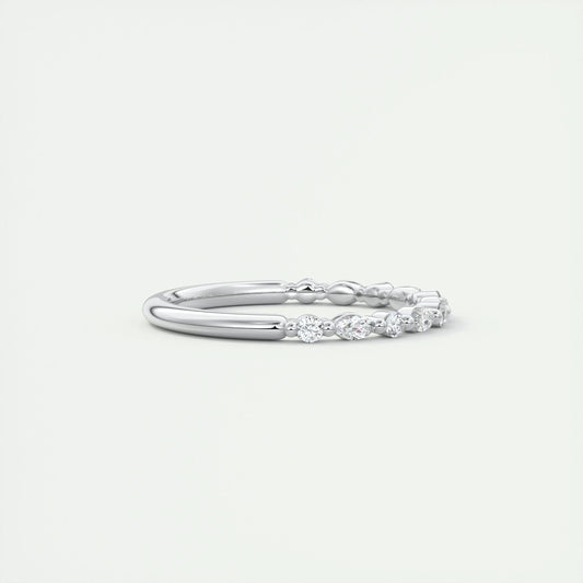 0.32 CT Marquise & Round Multi Stones CVD EF/VVS Diamond Wedding Band 2