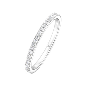 0.20 CT Round Shaped Moissanite Semi Eternity Wedding Band 2