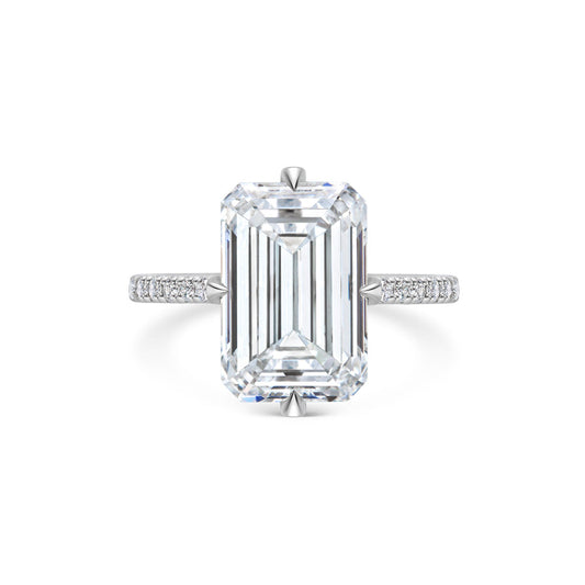 5 CT Emerald Solitaire CVD F/VS1 Diamond Engagement Ring 1