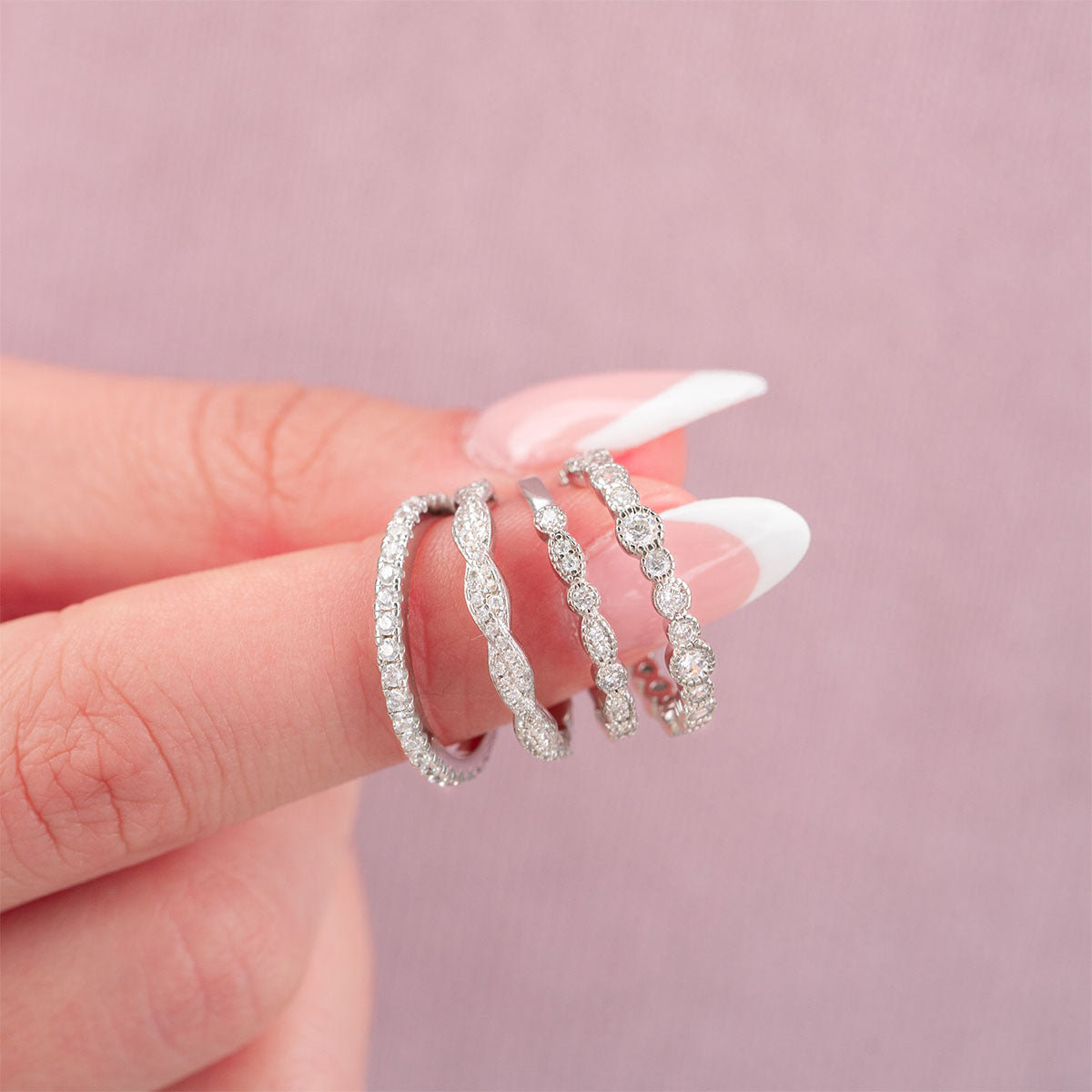 0.20 TCW Round Cut Full Eternity Moissanite Wedding Band 10
