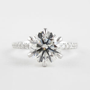 1.5 CT Round Cut Pave Setting Moissanite Engagement Ring 1