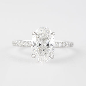 1.91 CT Oval Cut Pave Setting Moissanite Engagement Ring 1