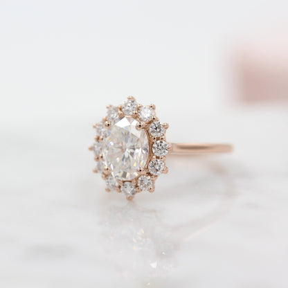 1.91 CT Oval Cut Halo Moissanite Engagement Ring 3