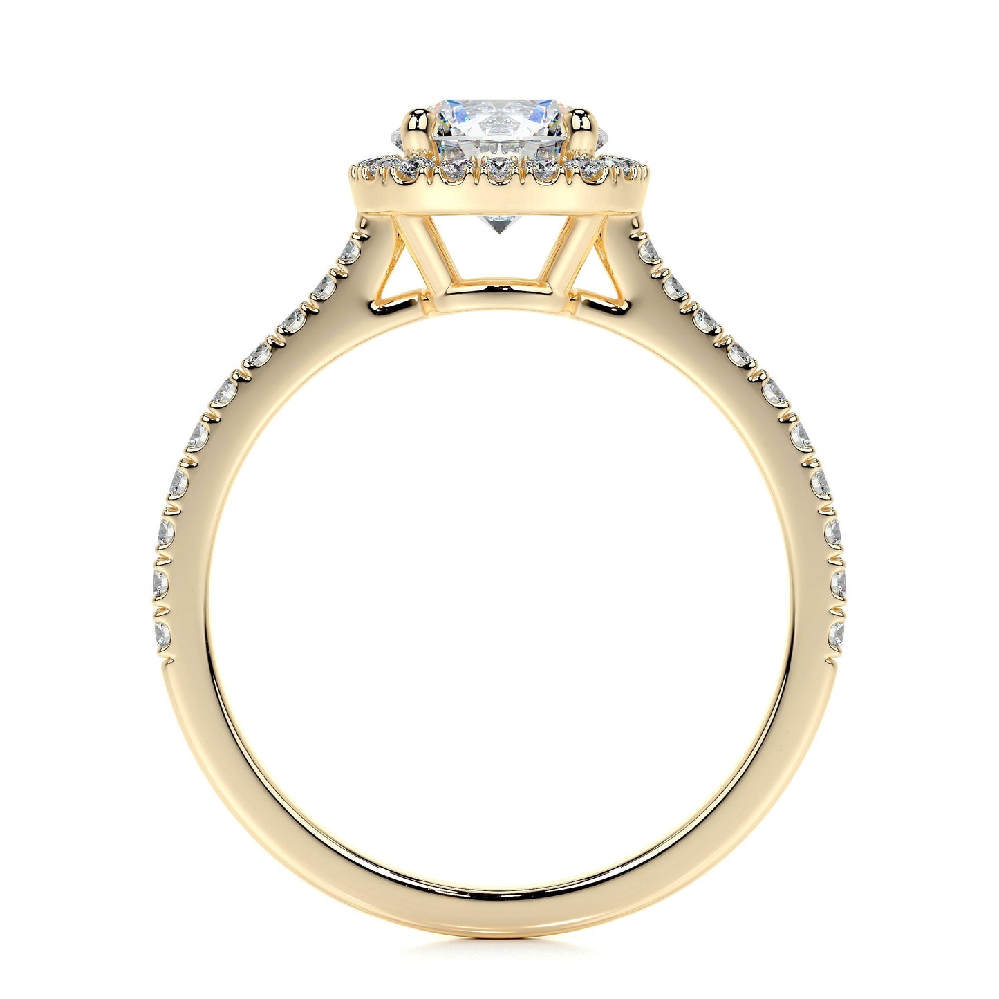 1.0 CT Round Halo CVD E/VS2 Diamond Engagement Ring 8