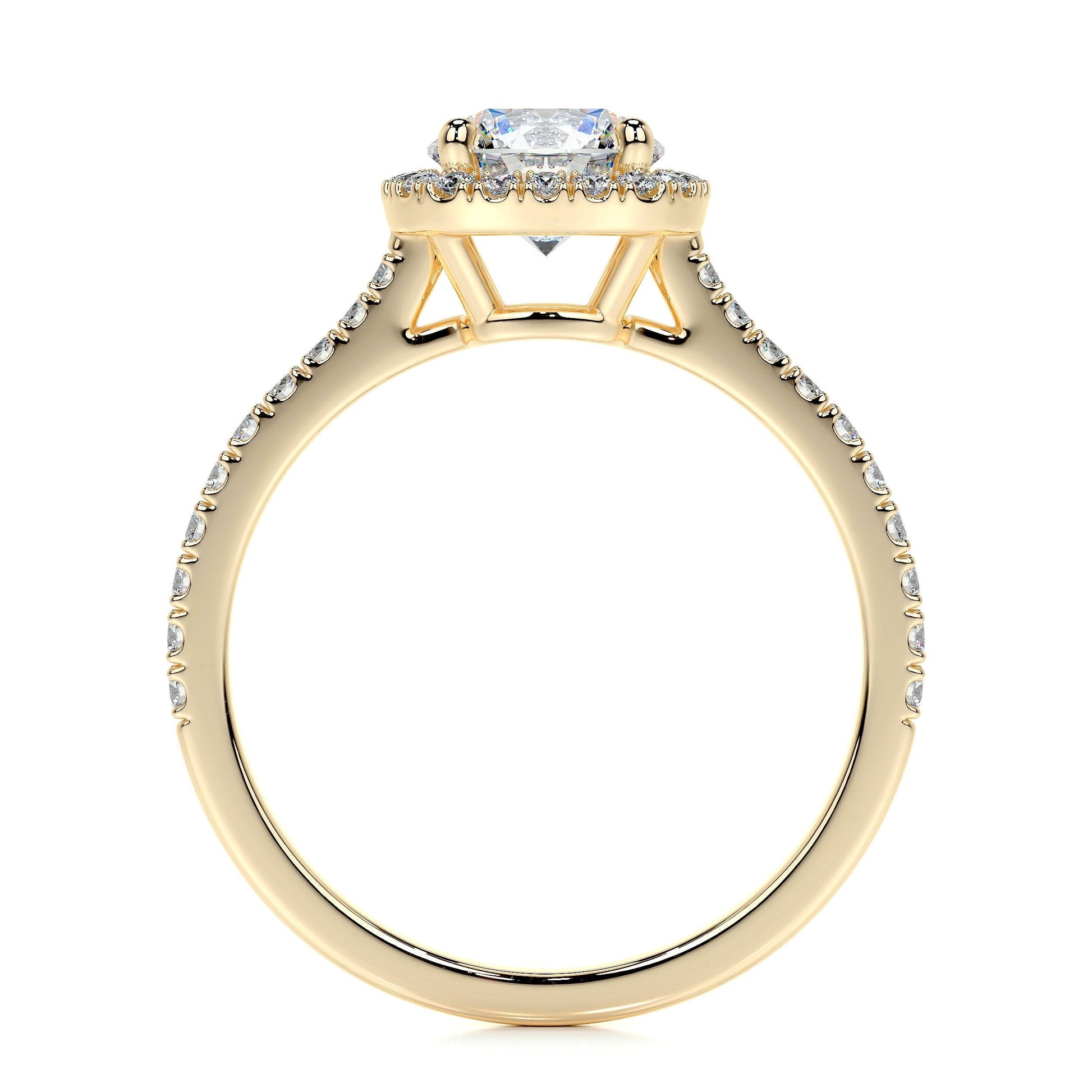 1.0 CT Round Halo CVD E/VS2 Diamond Engagement Ring 8