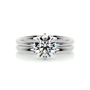 1.50 CT Round Solitaire CVD F/VS Diamond Bridal Ring Set 1