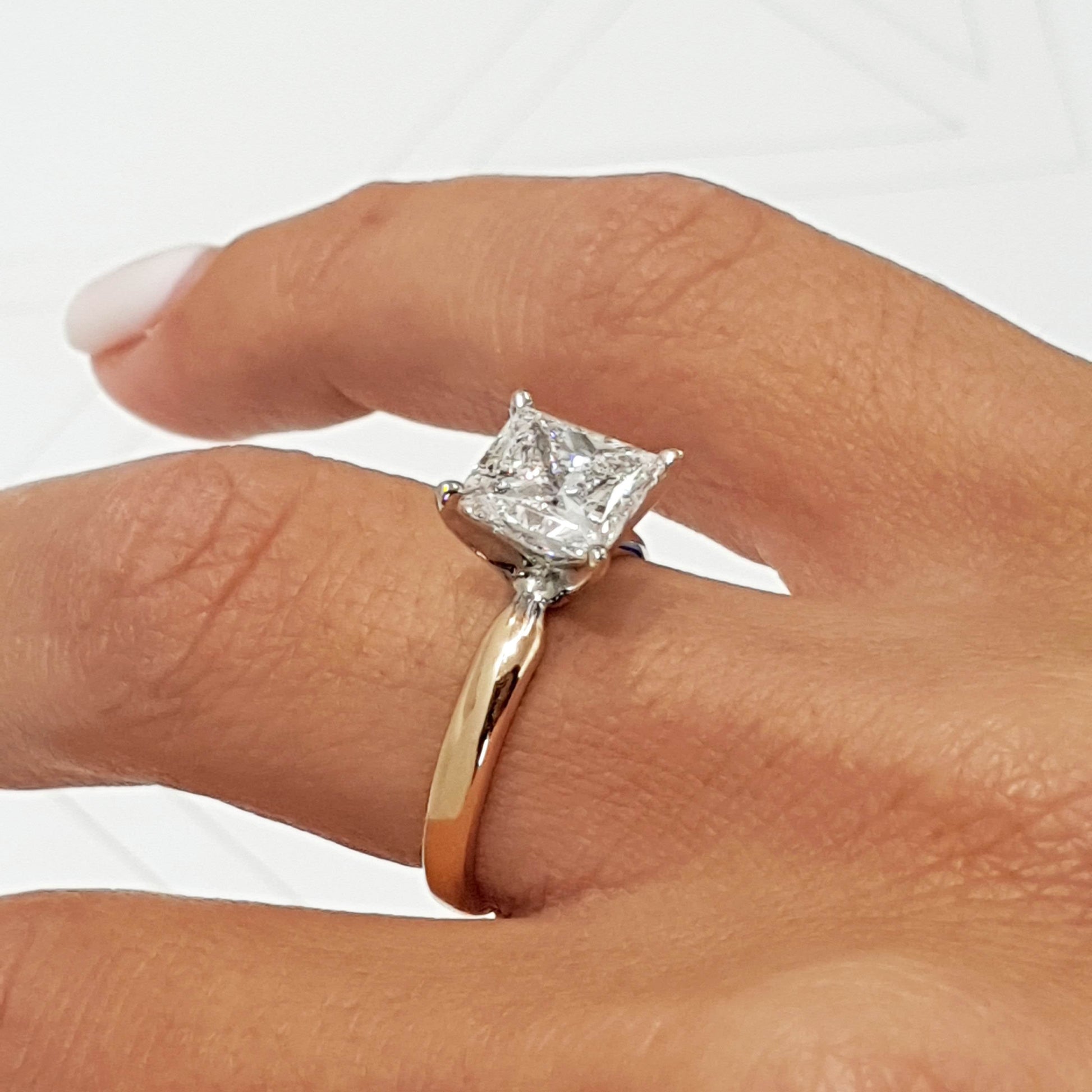3.0 CT Princess Solitaire CVD F/VS2 Diamond Engagement Ring 15