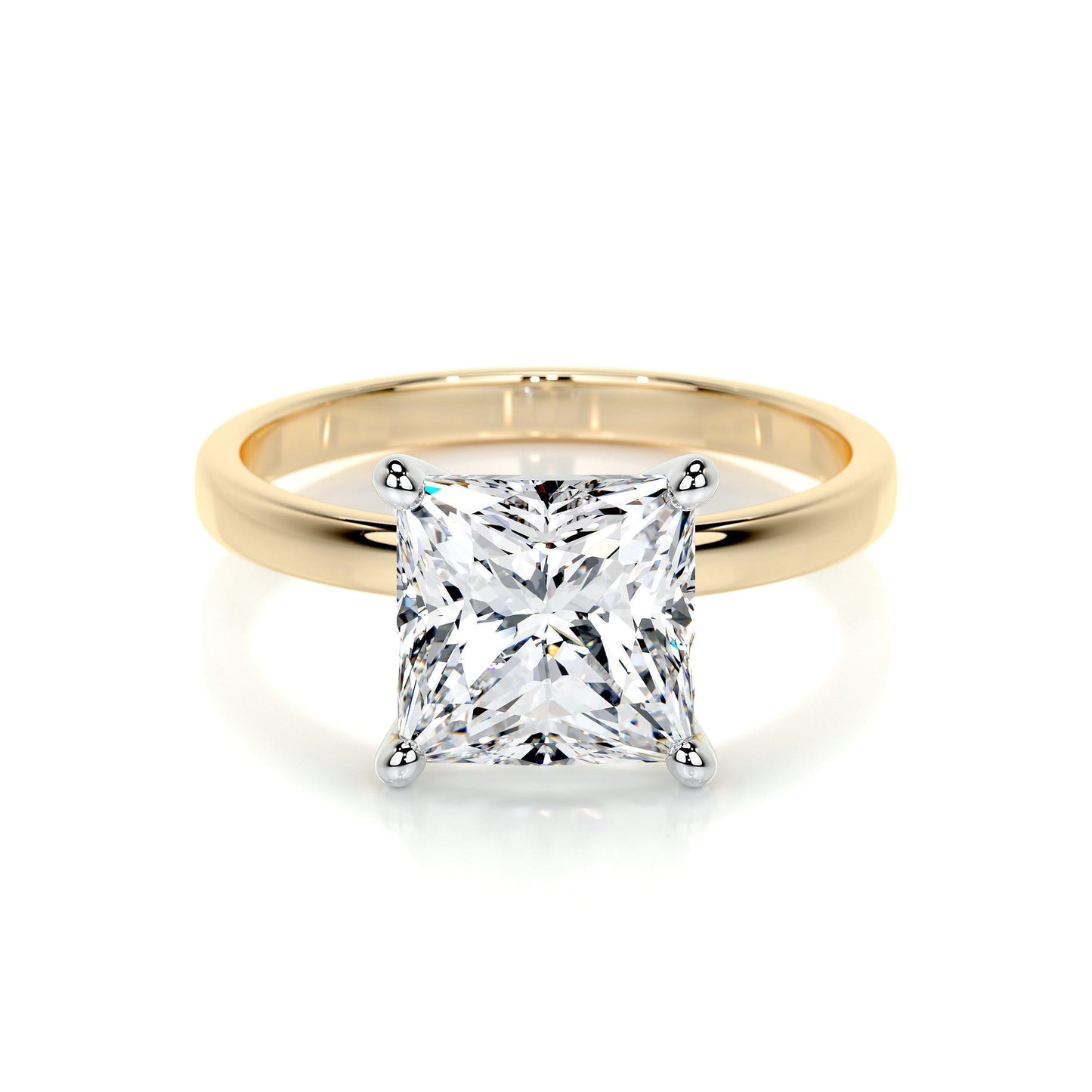 3.0 CT Princess Solitaire CVD F/VS2 Diamond Engagement Ring 6