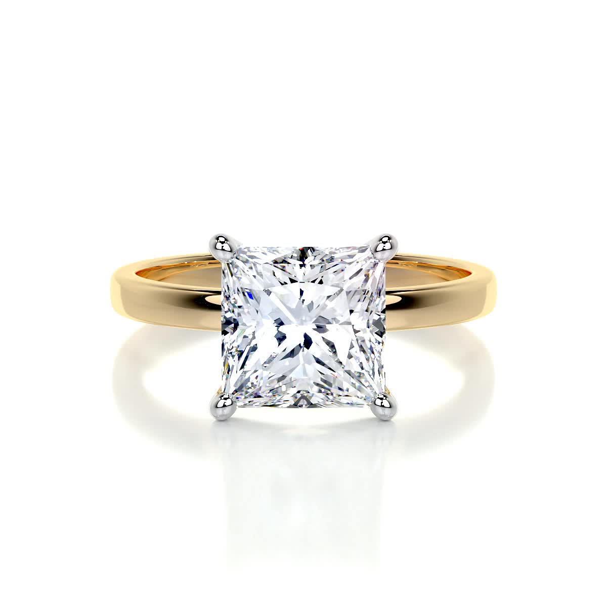 3.0 CT Princess Solitaire CVD F/VS2 Diamond Engagement Ring 12