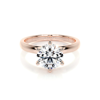 2.0 CT Round Solitaire CVD E/VS2 Diamond Engagement Ring