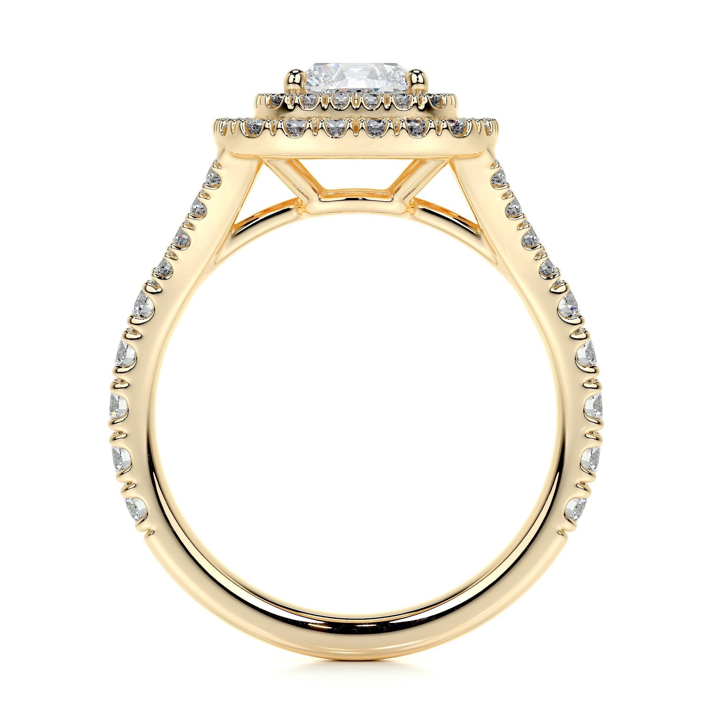 1.0 CT Cushion Double Halo CVD D/VS1 Diamond Engagement Ring 13