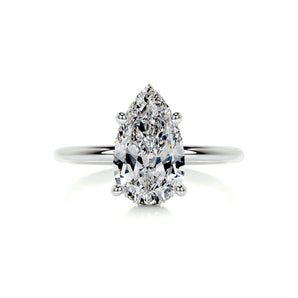 2.0 CT Pear Hidden Halo CVD E/VS2 Diamond Engagement Ring 1