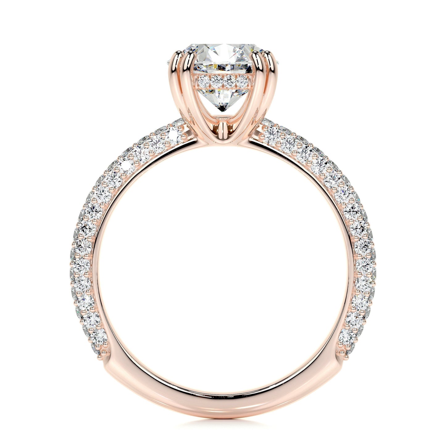 2.0 CT Round Hidden Halo CVD E/VS1 Diamond Engagement Ring 14