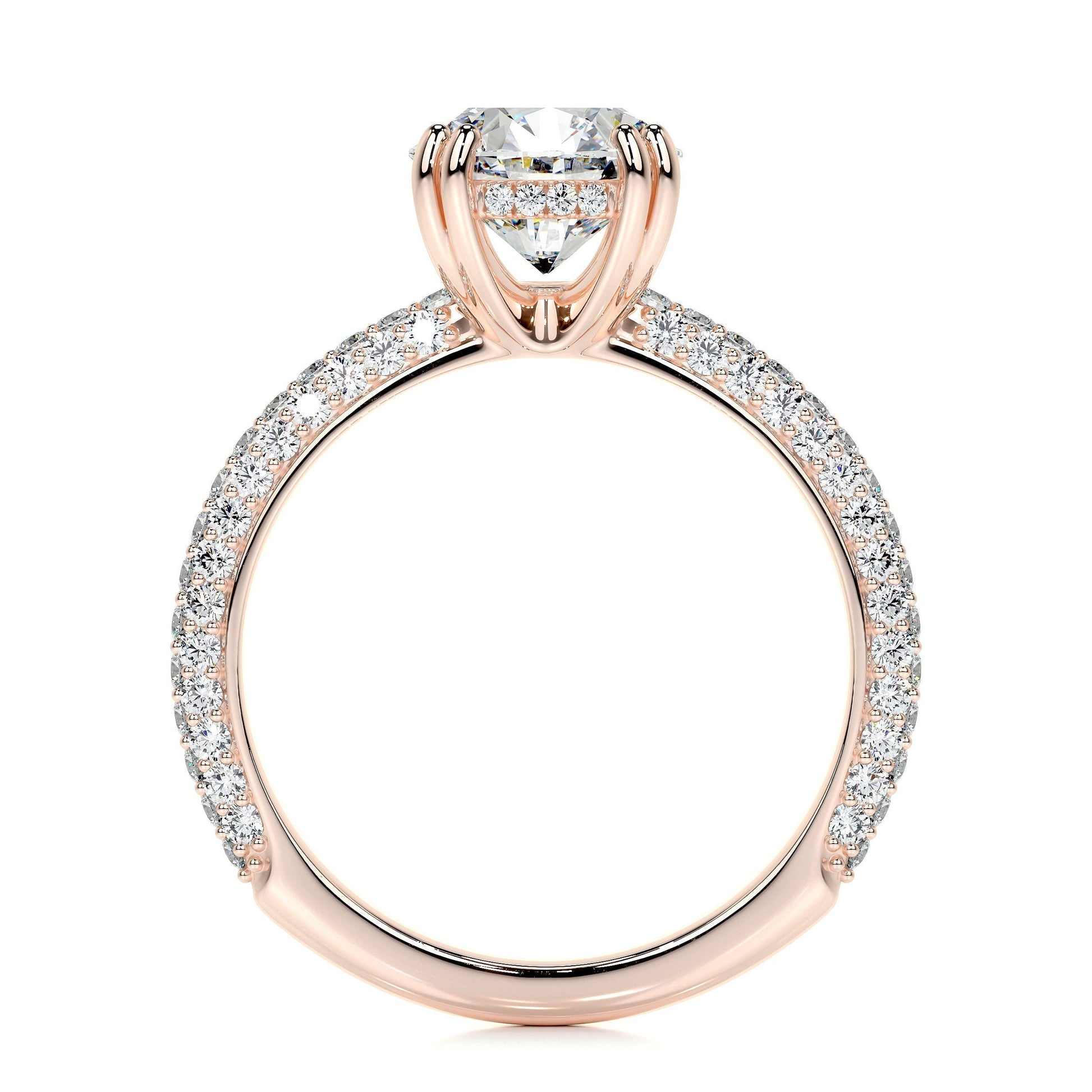 2.0 CT Round Hidden Halo CVD E/VS1 Diamond Engagement Ring 14