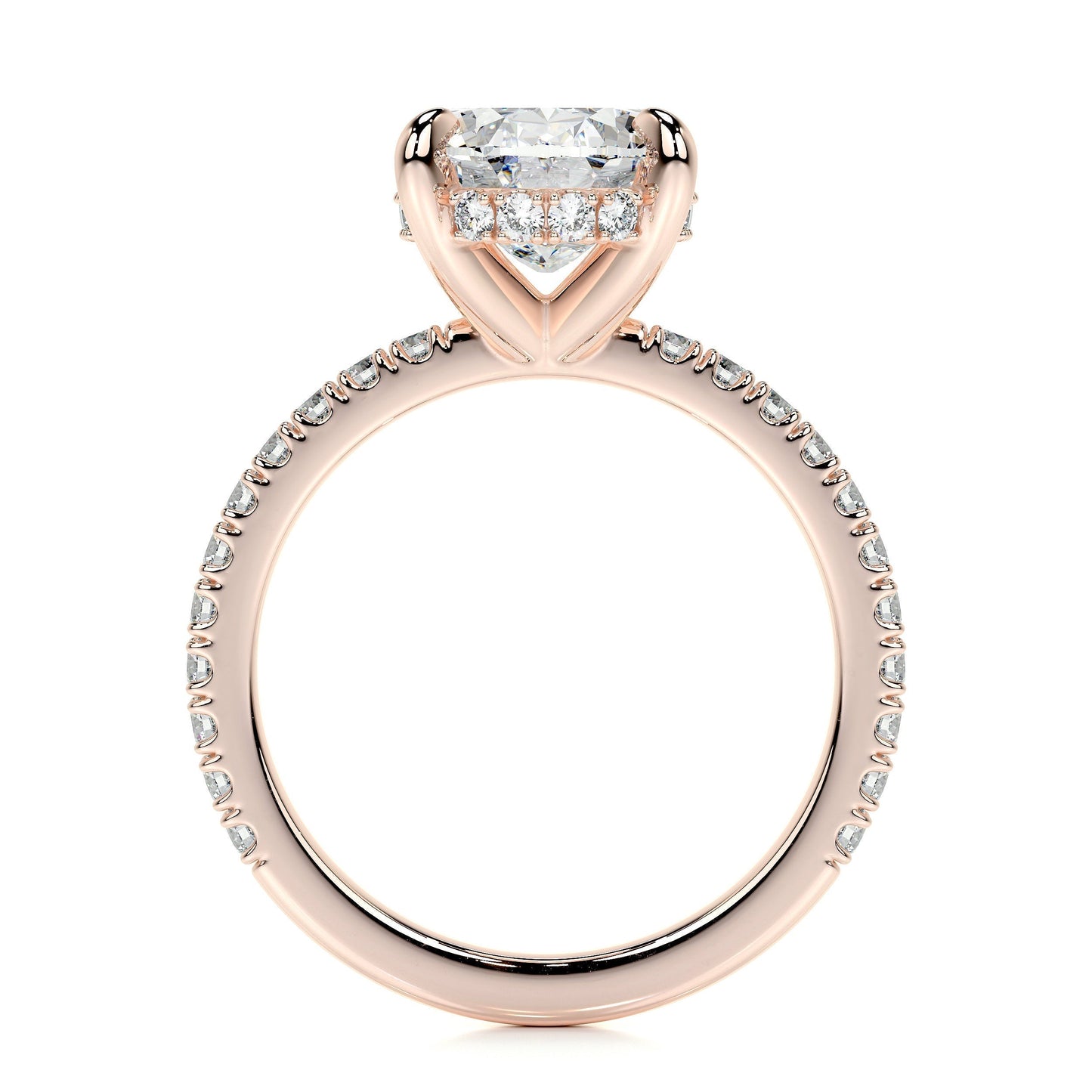 2.0 CT Oval Hidden Halo CVD E/VS2 Diamond Engagement Ring 14