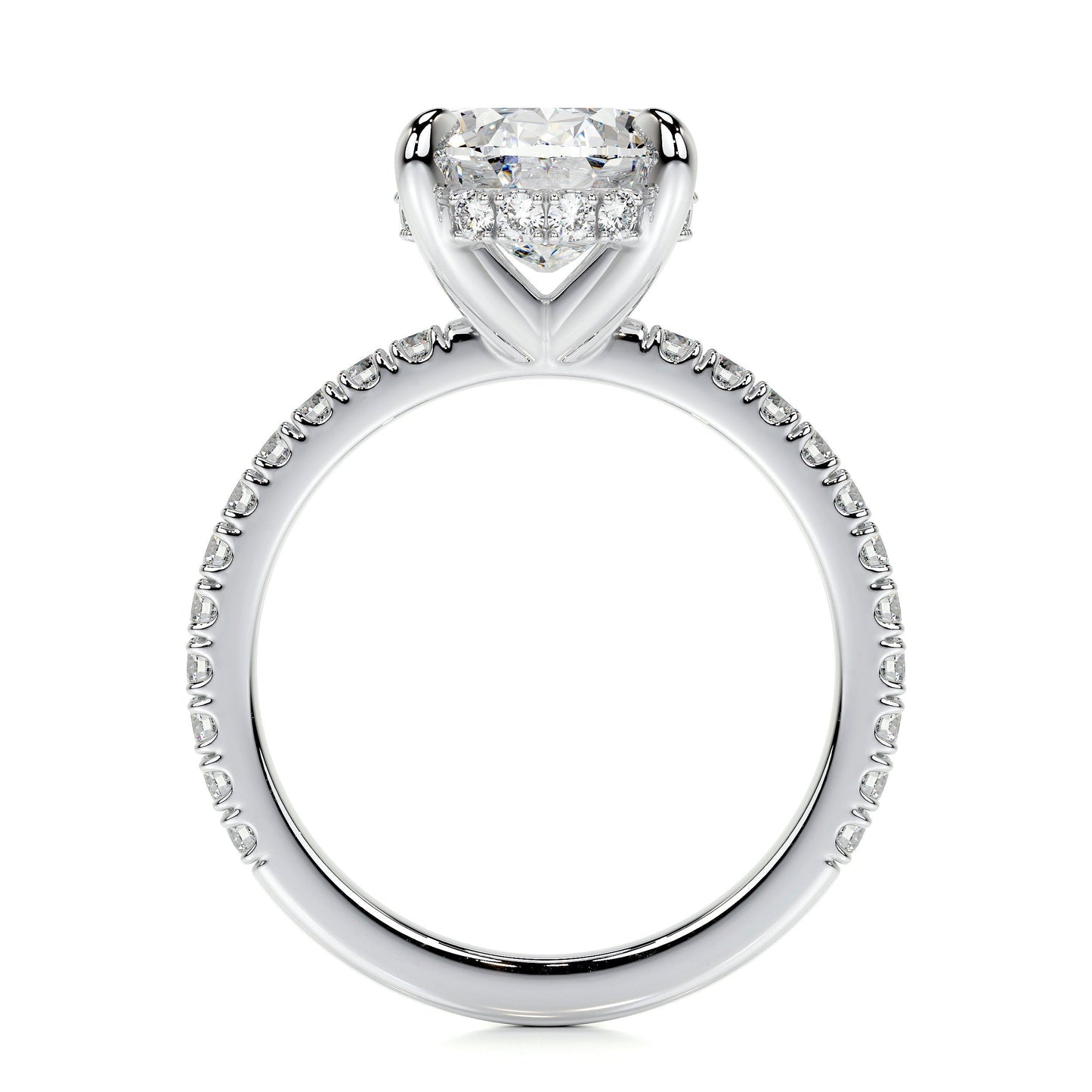 2.0 CT Oval Hidden Halo CVD E/VS2 Diamond Engagement Ring 5