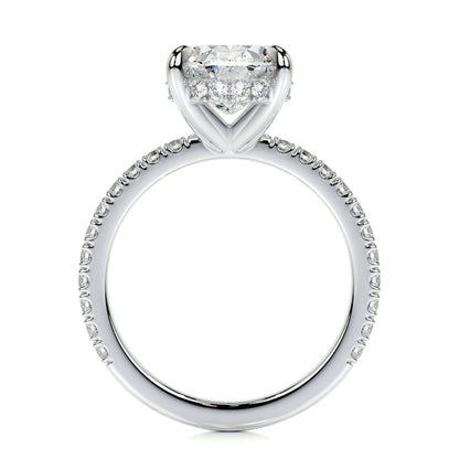 2.0 CT Oval Hidden Halo CVD E/VS2 Diamond Engagement Ring 5