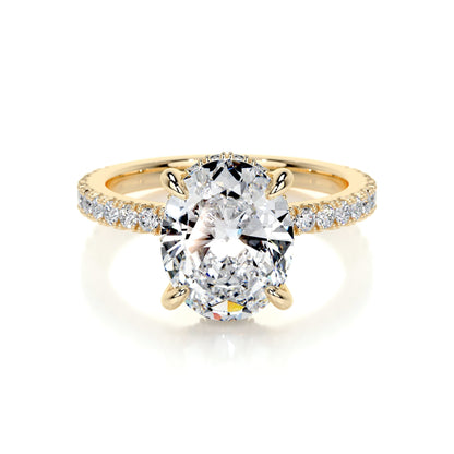 2.0 CT Oval Hidden Halo CVD E/VS2 Diamond Engagement Ring 8