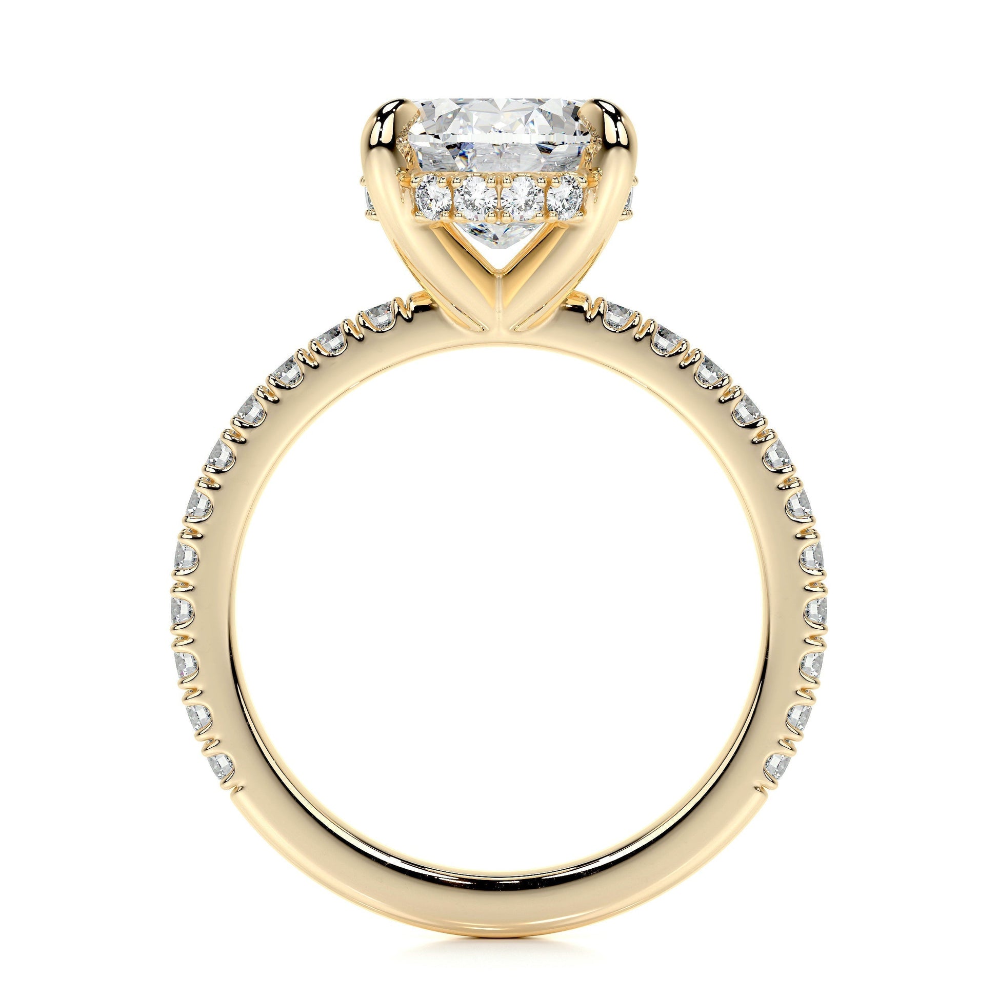2.0 CT Oval Hidden Halo CVD E/VS2 Diamond Engagement Ring 9