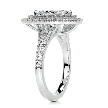 1.0 CT Pear Double Halo CVD F/VS2 Diamond Engagement Ring 5