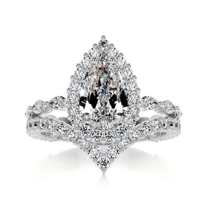 1.50 CT Pear Halo CVD F/VS Diamond Bridal Ring Set 1