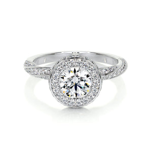 1.0 CT Round Halo CVD E/VS1 Diamond Engagement Ring 1