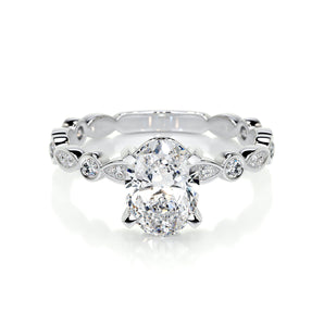 2.0 CT Oval Solitaire CVD F/SI1 Diamond Engagement Ring 1