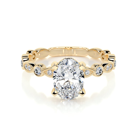 2.0 CT Oval Solitaire CVD F/SI1 Diamond Engagement Ring 7