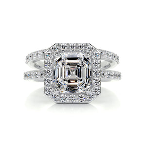 1.05 CT Asscher Halo CVD F/VS Diamond Bridal Ring Set 1