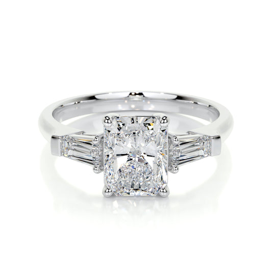 1.50 CT Radiant Three Stones CVD G/VS2 Diamond Engagement Ring 1