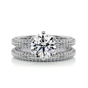 2.0 CT Round Solitaire CVD F/VS Diamond Bridal Ring Set 1