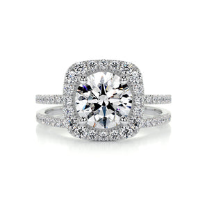 2.0 CT Round Halo CVD F/VS Diamond Bridal Set 1