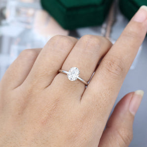 1.33 CT Oval Shaped Moissanite Solitaire Engagement Ring 2