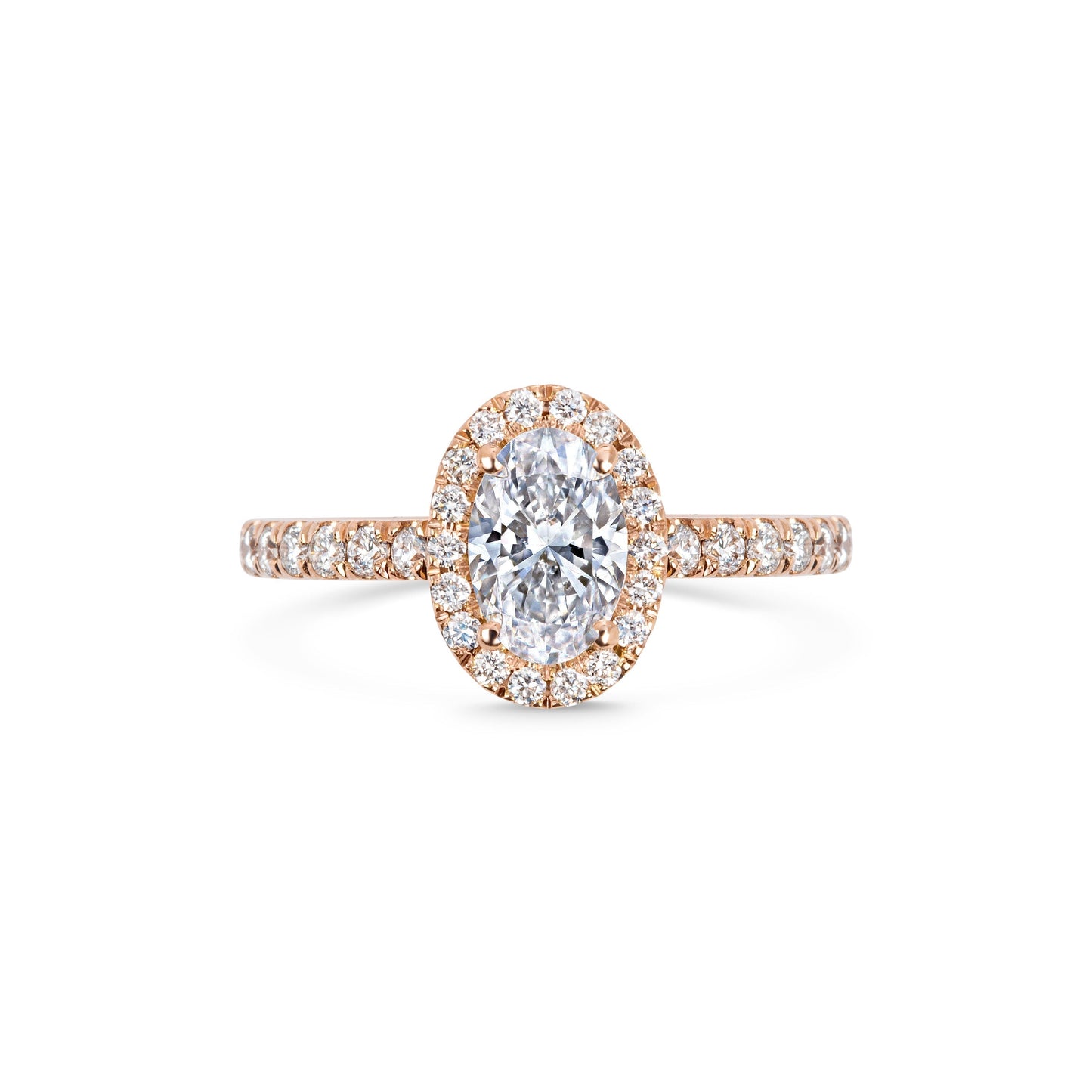 0.7 CT Oval Halo CVD F/VS1 Diamond Engagement Ring 8