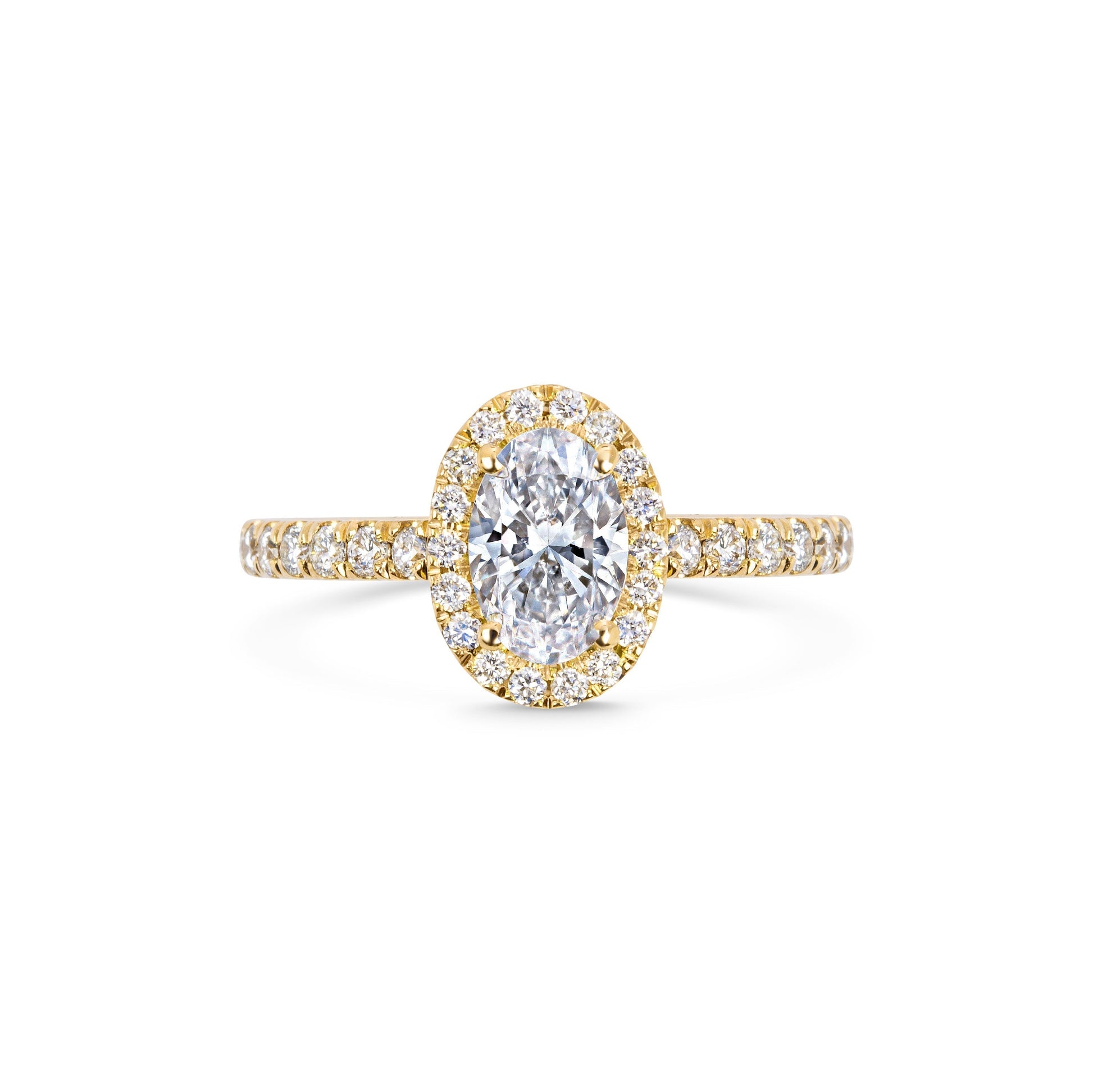 0.7 CT Oval Halo CVD F/VS1 Diamond Engagement Ring 5