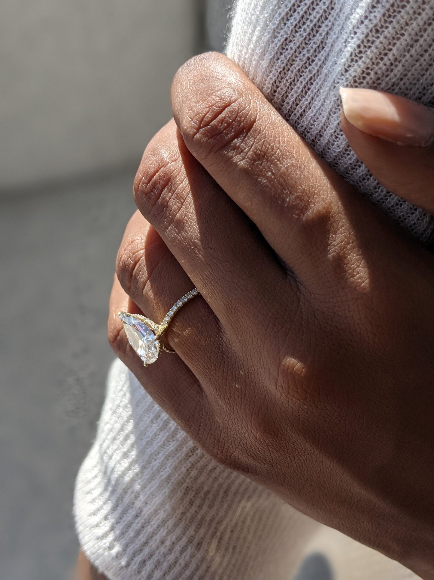4.45 CT Pear Solitaire CVD G/VS1 Diamond Engagement Ring 4