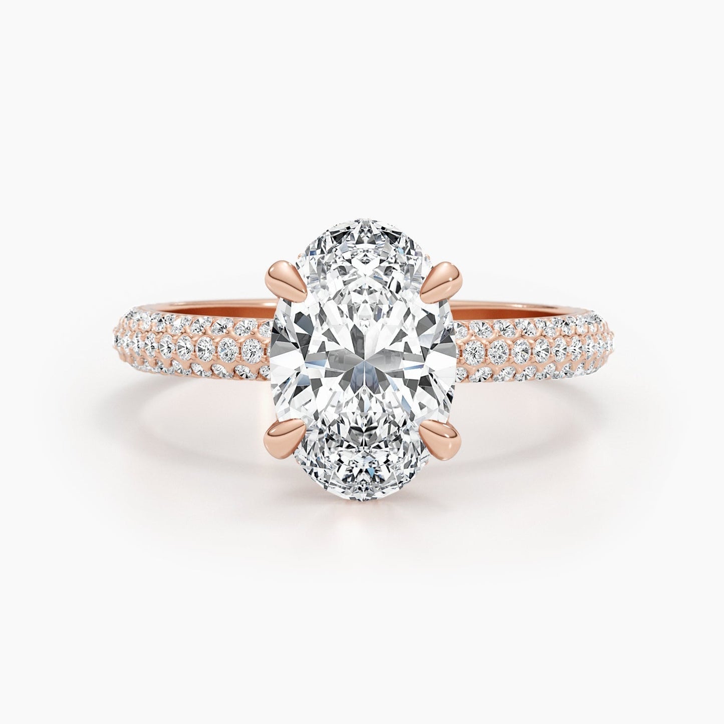 2.81 CT Oval Hidden Halo CVD E/VS Diamond Engagement Ring 6