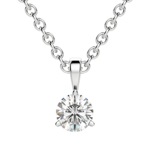 0.25 CT- 0.75 CT Round Solitaire CVD F/VS Diamond Necklace 2