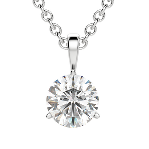 0.25 CT- 0.75 CT Round Solitaire CVD F/VS Diamond Necklace 1