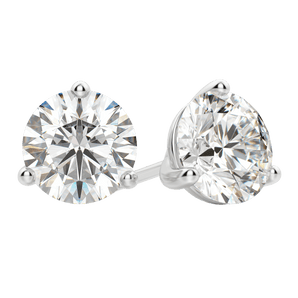 0.50 CT-4.0 CT Round Solitaire CVD F/VS Diamond Earrings 1