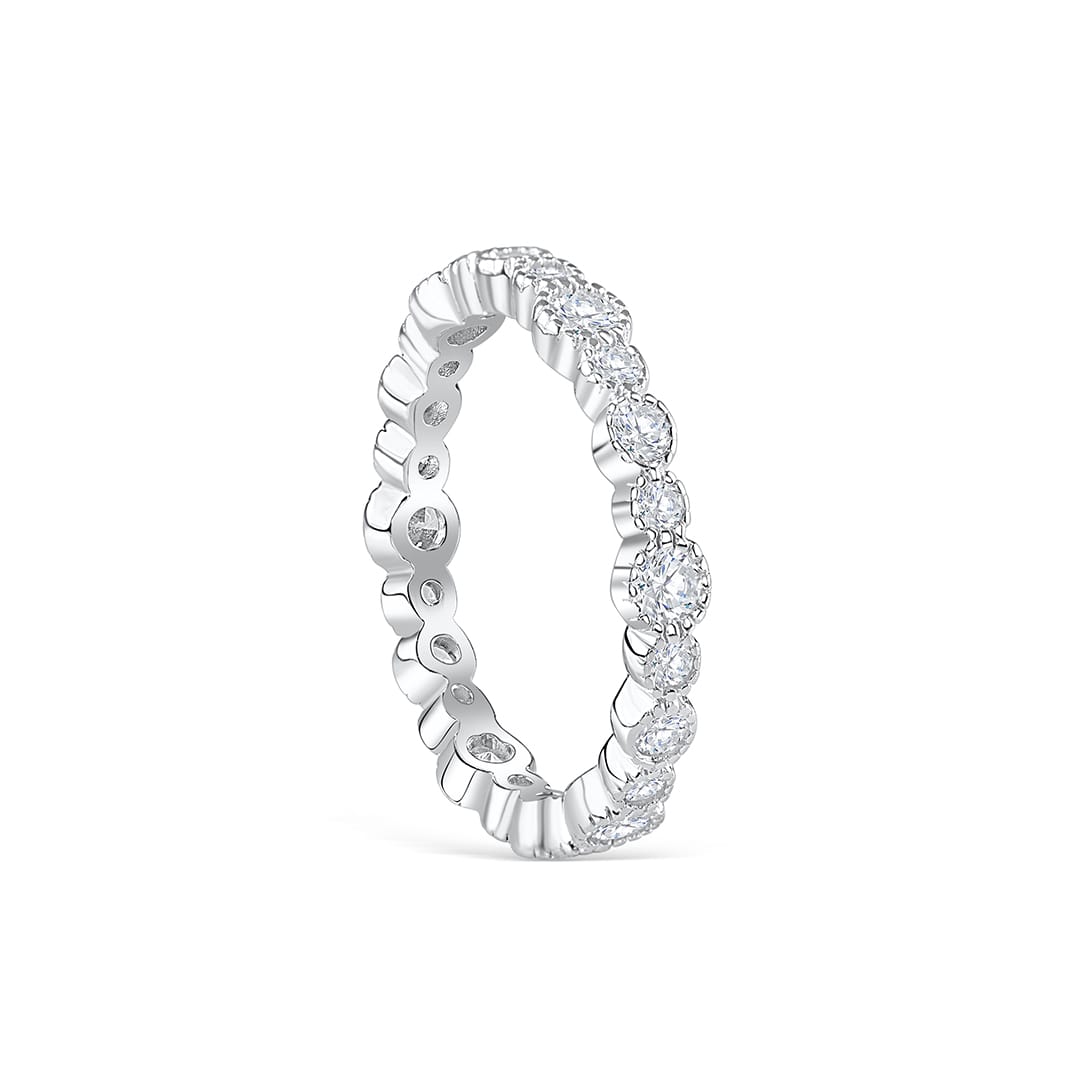 0.20 TCW Round Cut Full Eternity Moissanite Wedding Band 3