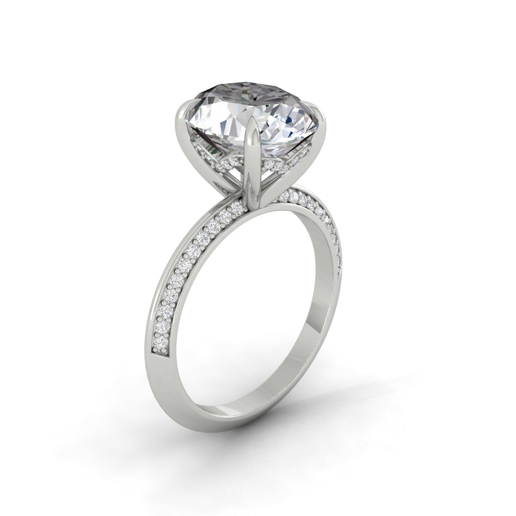 5.18 CT Oval Cut Hidden Halo Moissanite Engagement Ring 14