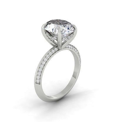 5.18 CT Oval Cut Hidden Halo Moissanite Engagement Ring 14