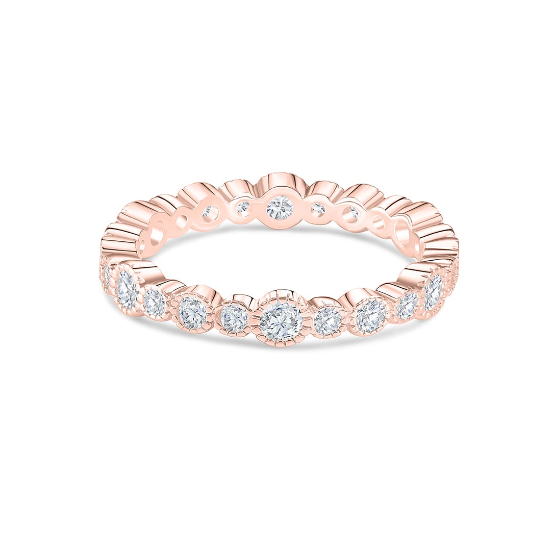 0.20 TCW Round Cut Full Eternity Moissanite Wedding Band 5